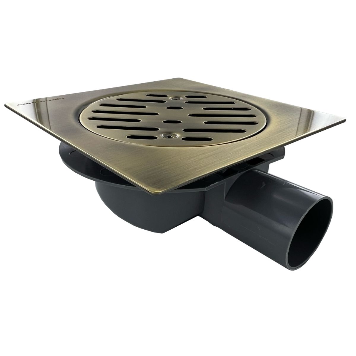 GENERICO - PILETA AC INOX EN BRONCE CUADRADA 15X15 TRAMPA PVC 40MM