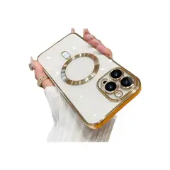 GENERICO - Funda Transparente de lujo con magfase Para Iphone 11 Dorado