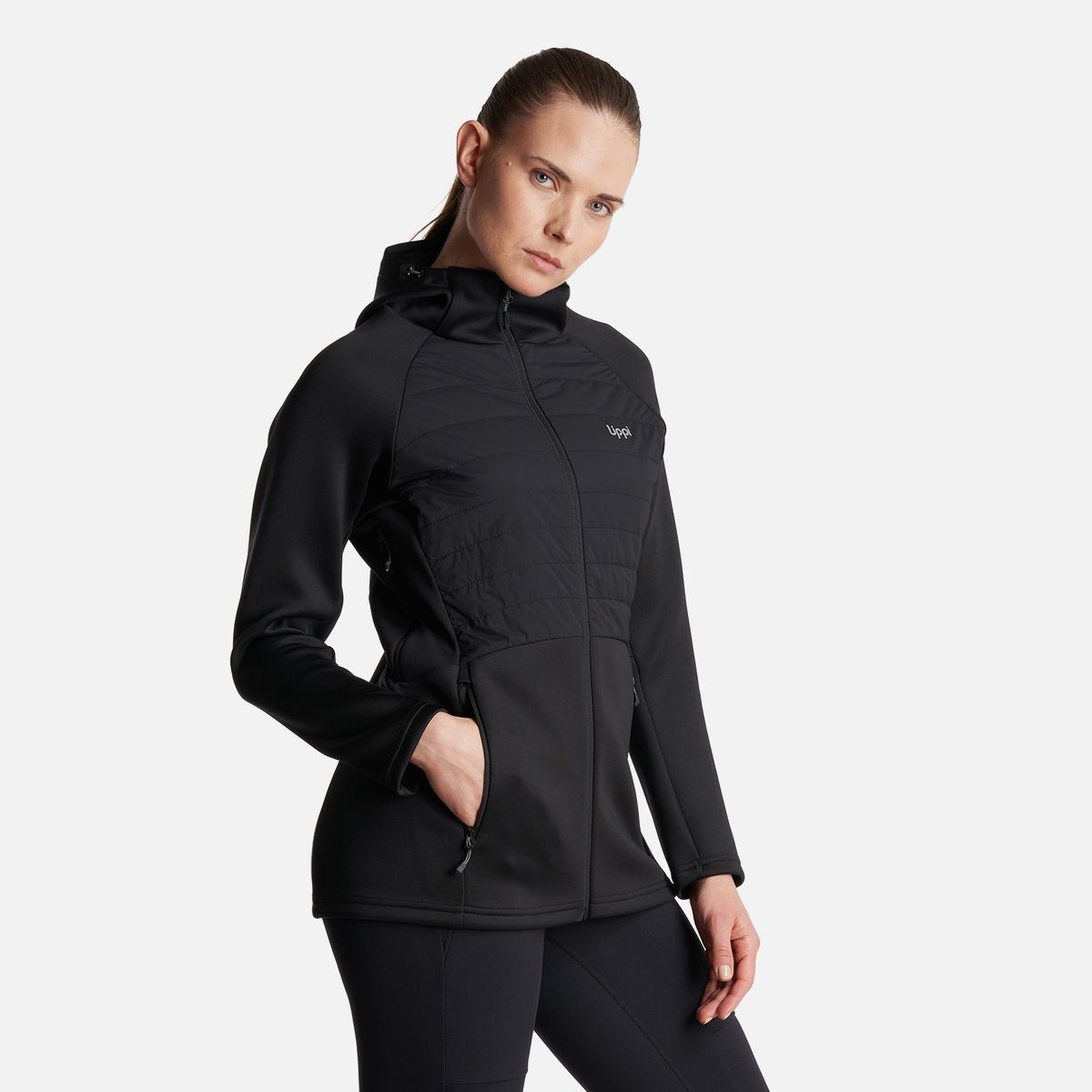 LIPPI - Chaqueta Mujer  ColdMove WindBreaker SteamPro Hoody Jacket Negro Lippi