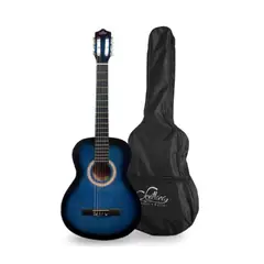 SEVILLANA - Guitarra Azul-Negro 30 Para Niños Con Funda.