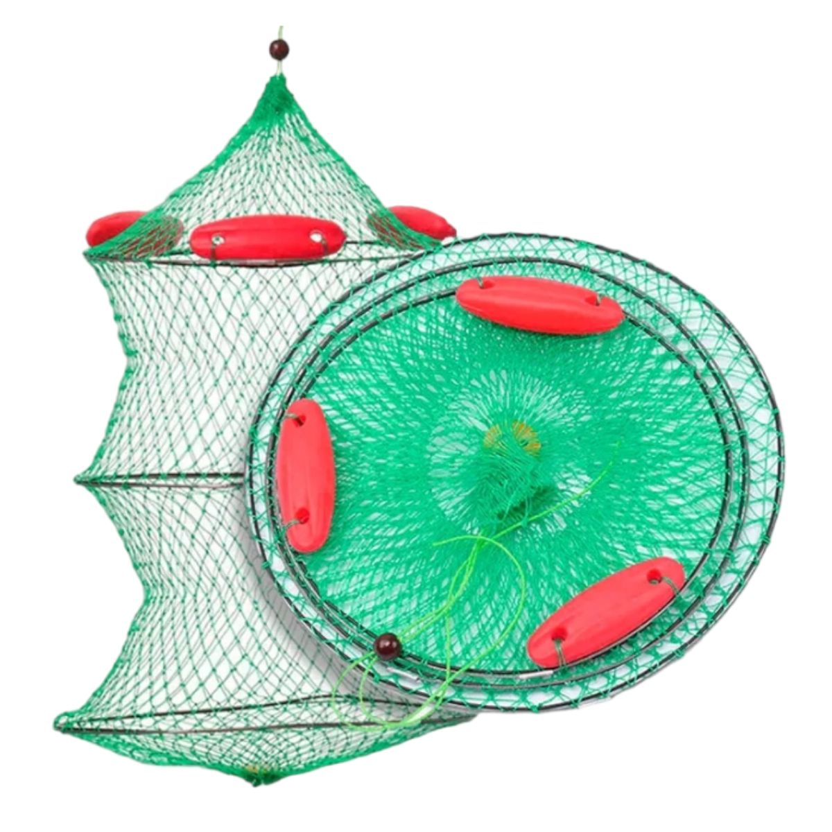 GENERICO - Jaula Red De Pesca Nylon Trenza Plegable Flotante Caza Campin