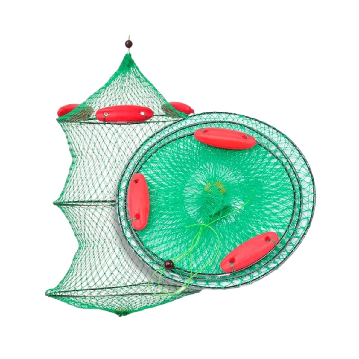 GENERICO - Jaula Red De Pesca Nylon Trenza Plegable Flotante Caza Campin