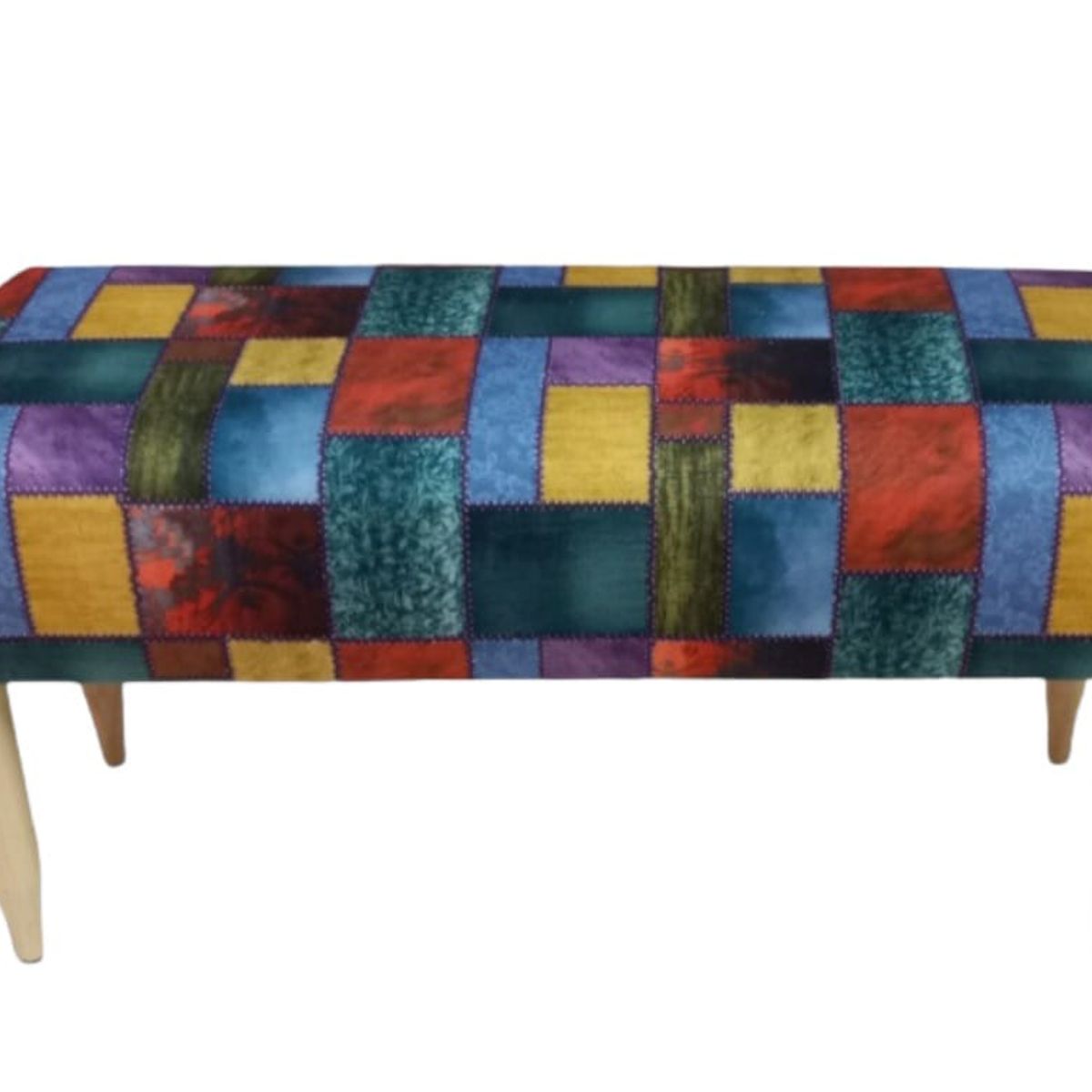 ZIELMIX - Banqueta Zielmix patchwork multicolor 100 x 40 x 50 cm.