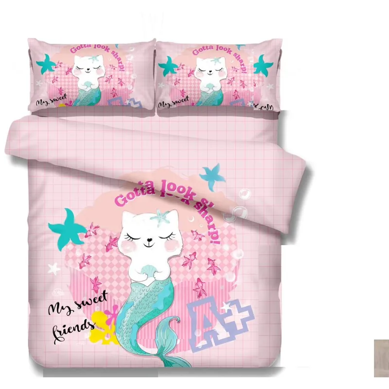 GENERICO - CUBRECAMA DE VERANO 1.5 PLAZA QUILT DE NIÑA GATITA