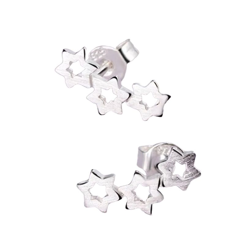 GENERICO - Aros De Plata Con Formas De Estrellas