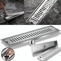 Rejilla De Cubierta Drenaje Piso Ducha Acero Inoxid 10×40cm