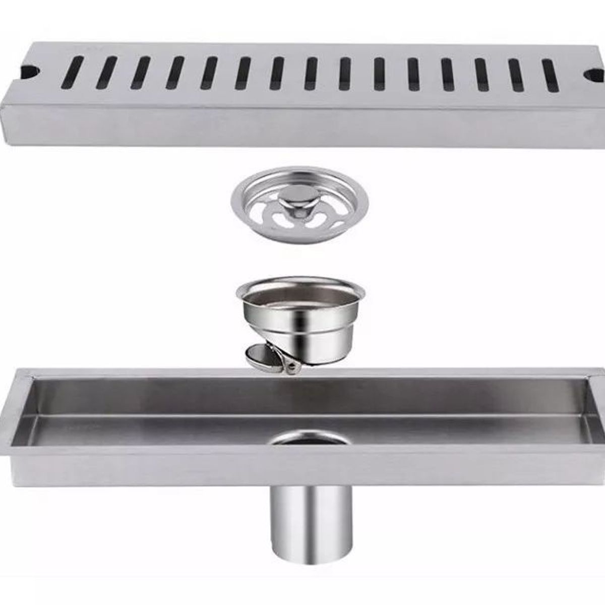 KUANGYE - Rejilla De Cubierta Drenaje Piso Ducha Acero Inoxid 10×40cm