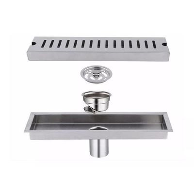 Imagen 2 del producto Rejilla De Cubierta Drenaje Piso Ducha Acero Inoxid 10×40cm