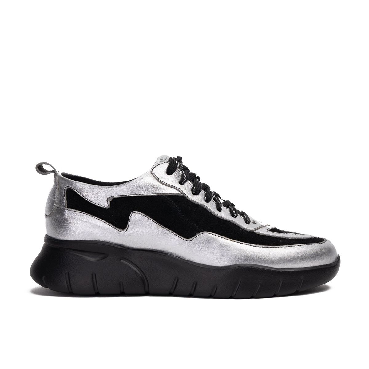 LANDAZURI - Zapatilla Cuero Volcano Plata Landazuri