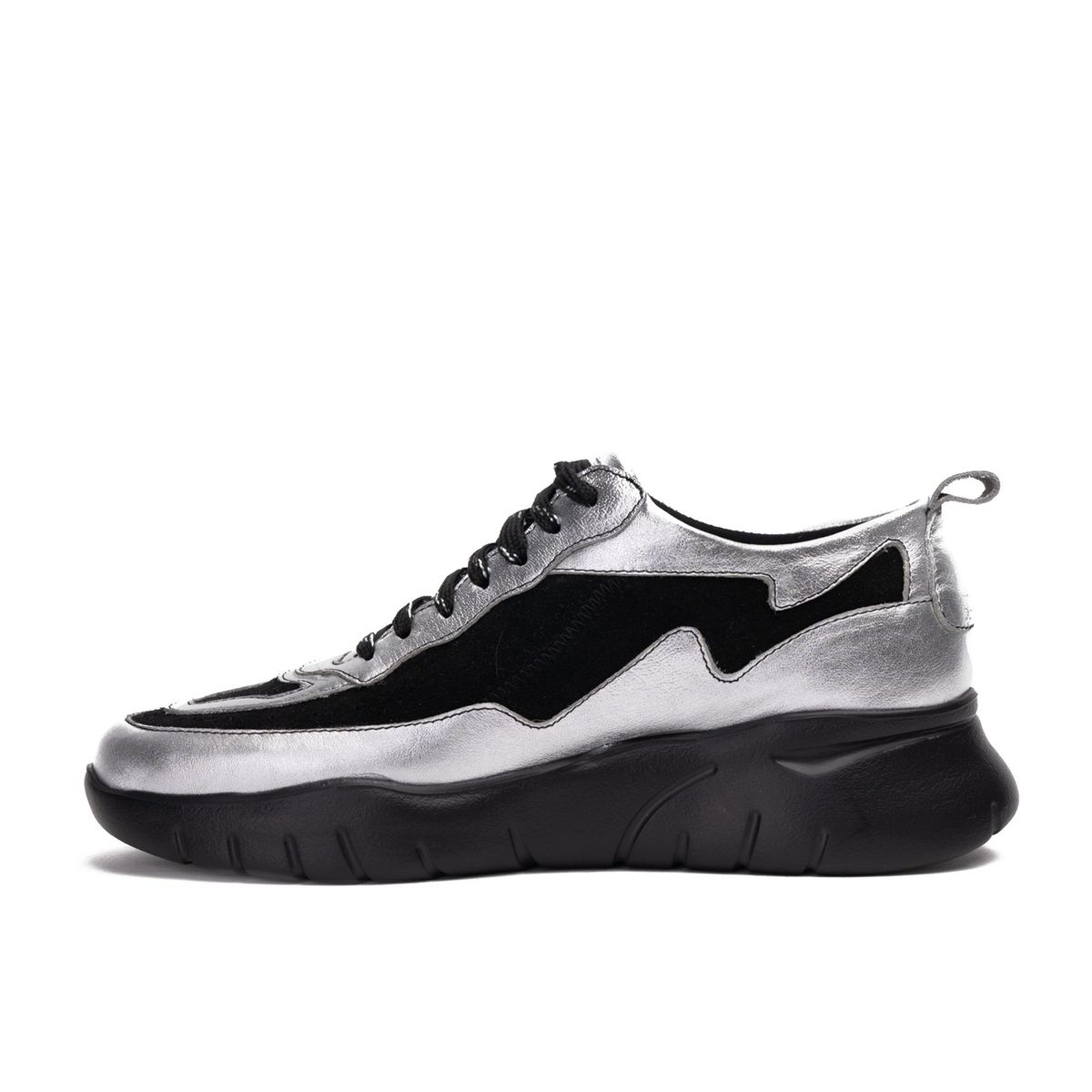 LANDAZURI - Zapatilla Cuero Volcano Plata Landazuri