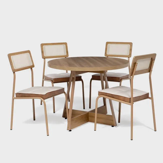 ROCA - Comedor Capitolio 4 Personas Canela-Avellana
