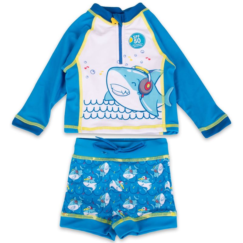 PILLIN - Short y Polera UV Bebe Niño Celeste Pillin PILLIN