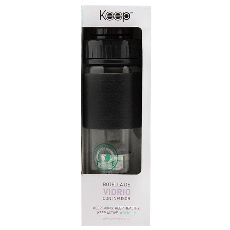KEEP - Botella Infusora de Vidrio Negra Keep KEEP