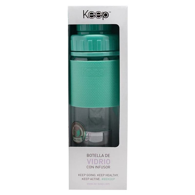 KEEP - Botella Infusora de Vidrio Turquesa Keep KEEP