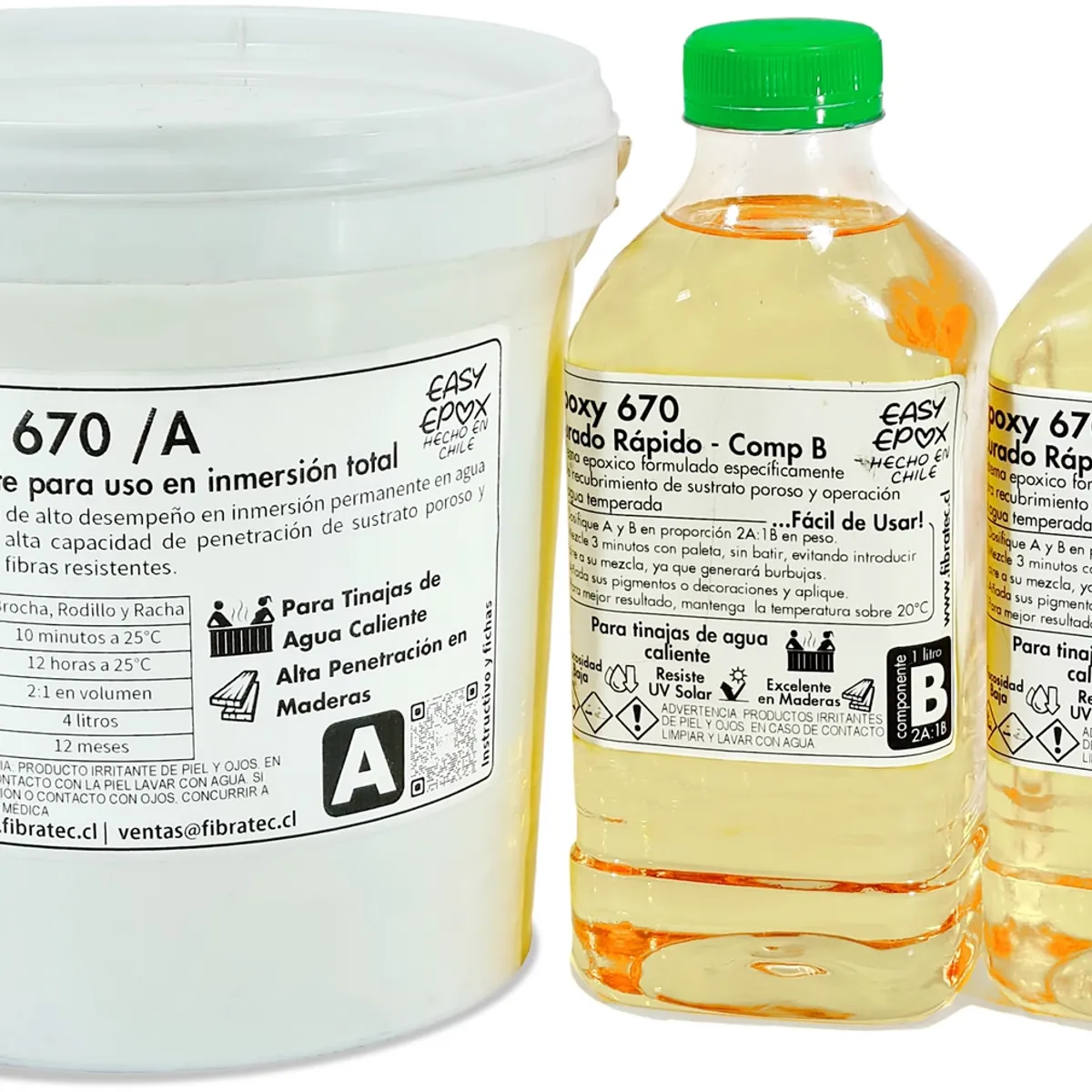 EASY EPOX - Kit Tinajas Calientes EpoxyFibraUtiles No mas Filtración para 8 m2