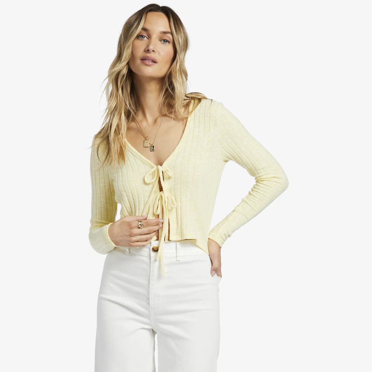 BILLABONG - Sweater Little Somethin J Sw Amarillo Mujer BILLABONG