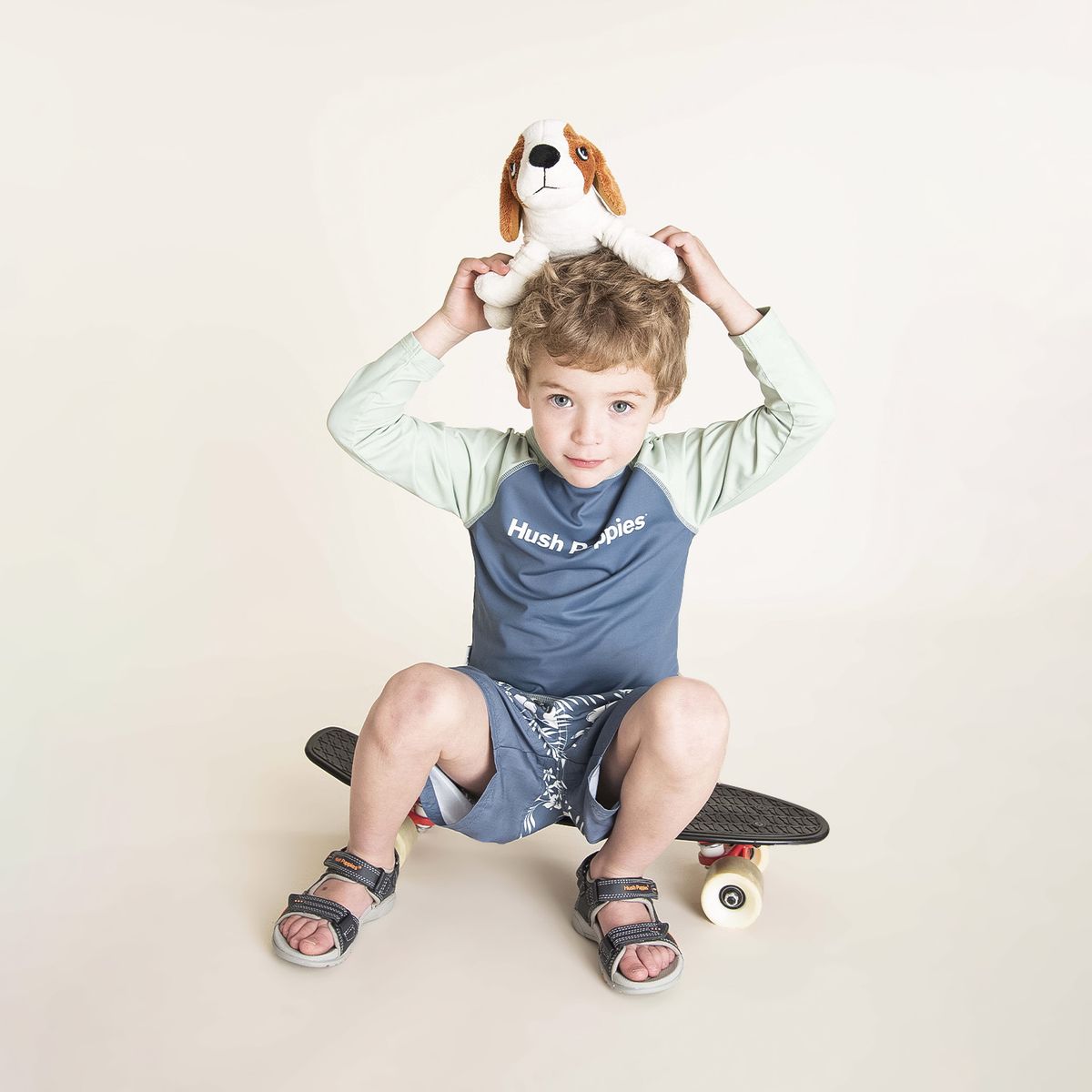 HUSH PUPPIES - Polera Acuática Niño Uv Azul HUSH PUPPIES