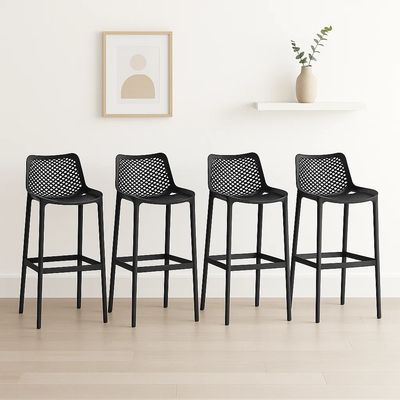 Imagen 2 del producto Pack 4 Taburetes Sillas Piso Bar Altura con Respaldo Air Berlín Negros
