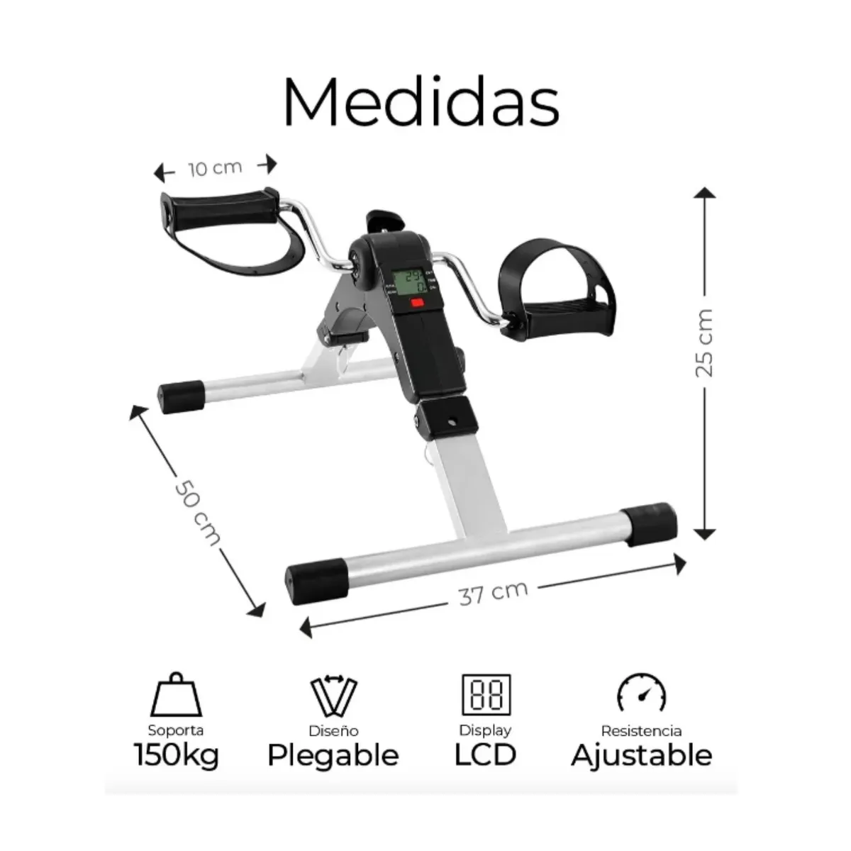 GENERICO - Mini Bicicleta Estatica Pedalera con Pantalla Lcd Spinning