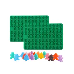 GENERICO - Pack X2 Moldes Chocolate Molde Silicona Arbol Jengibre 76cav
