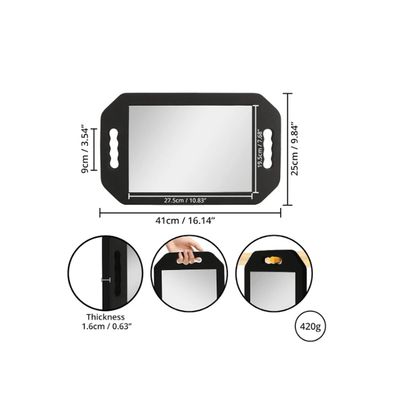 Imagen 2 del producto Espejo de peluquería con marco de esponja Negro