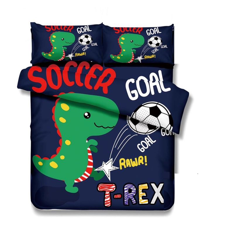 GENERICO - Cubrecama quilt de niñO diseño DINO soccer 1.5 plaza  delgado verano
