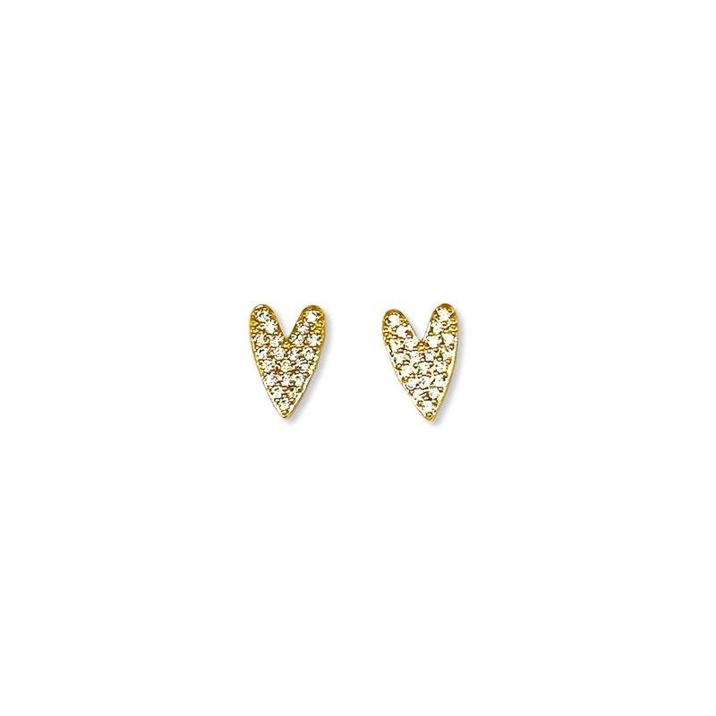 ANDREA COGGIOLA JOYAS - Aros Corazón Tierno Circón Enchapado Oro 18K