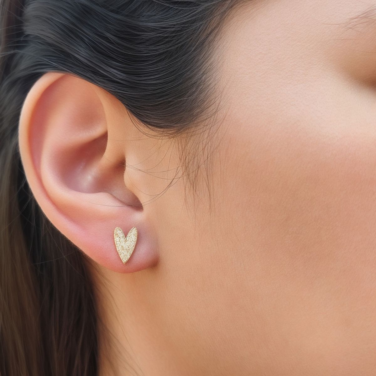 COGGIOLA - Aros Corazón Tierno Circón Enchapado Oro 18K