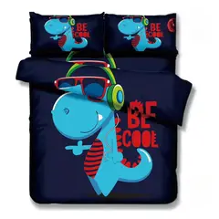 GENERICO - Cubrecama quilt de niñO diseño DINO AZUL 1.5 plaza delgado verano