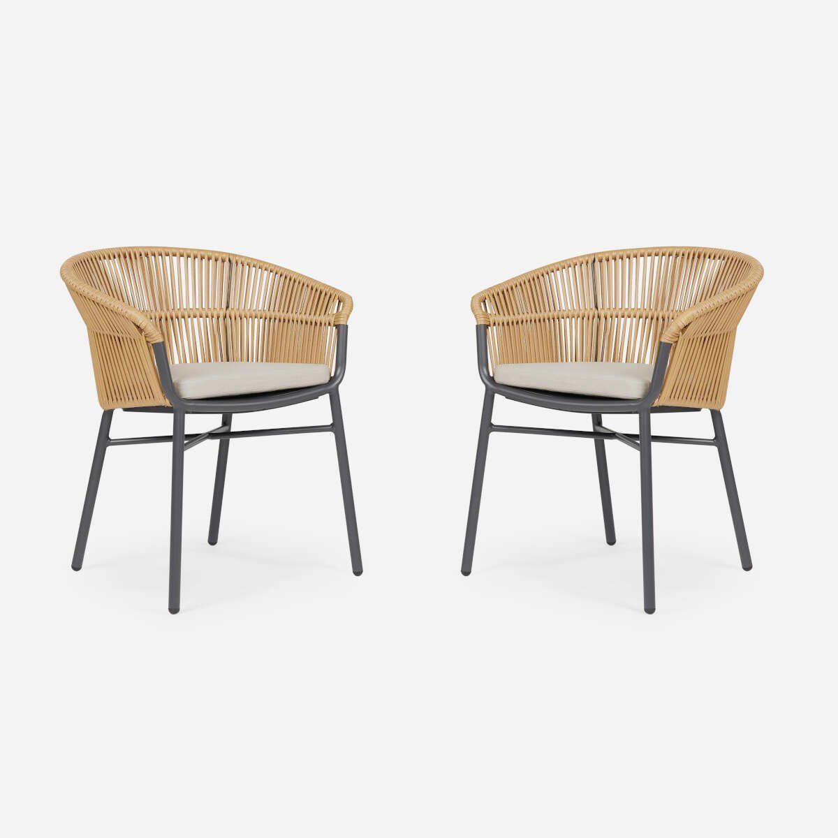 ROSEN - Set 2 Sillas de Terraza Rosen Cerdeña Gris