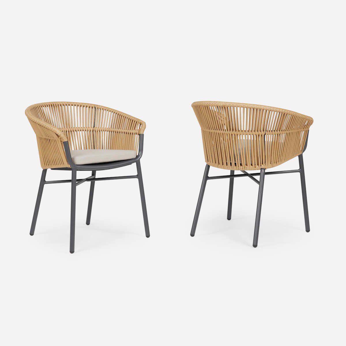 ROSEN - Set 2 Sillas de Terraza Rosen Cerdeña Gris