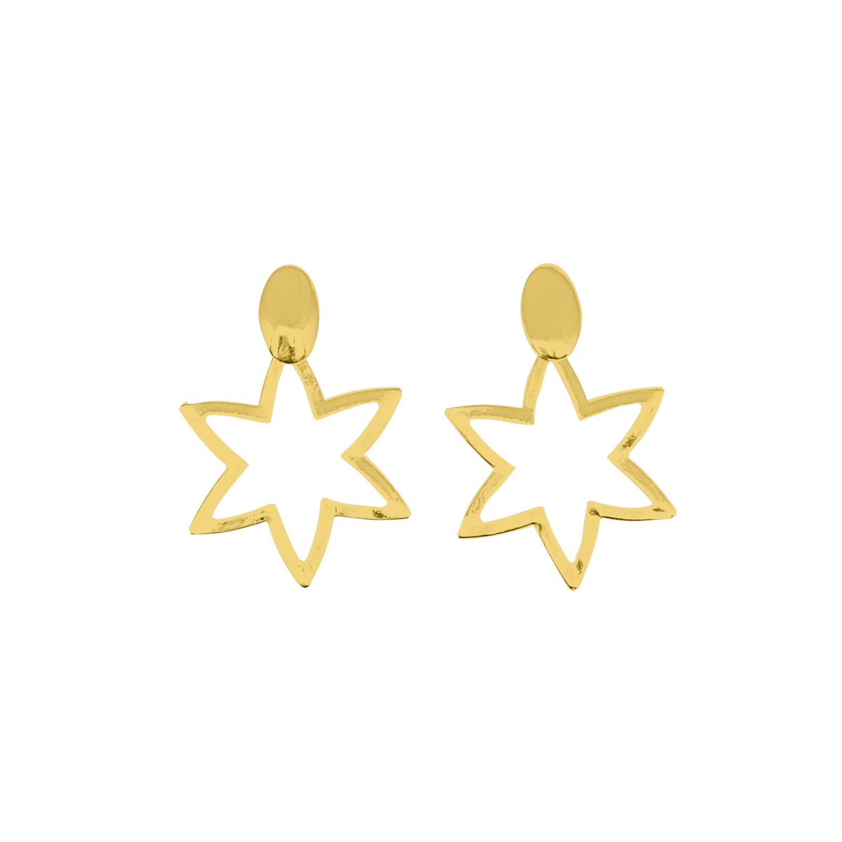 COGGIOLA - Aros Estrella Calada Colgante Enchapado Oro 18K