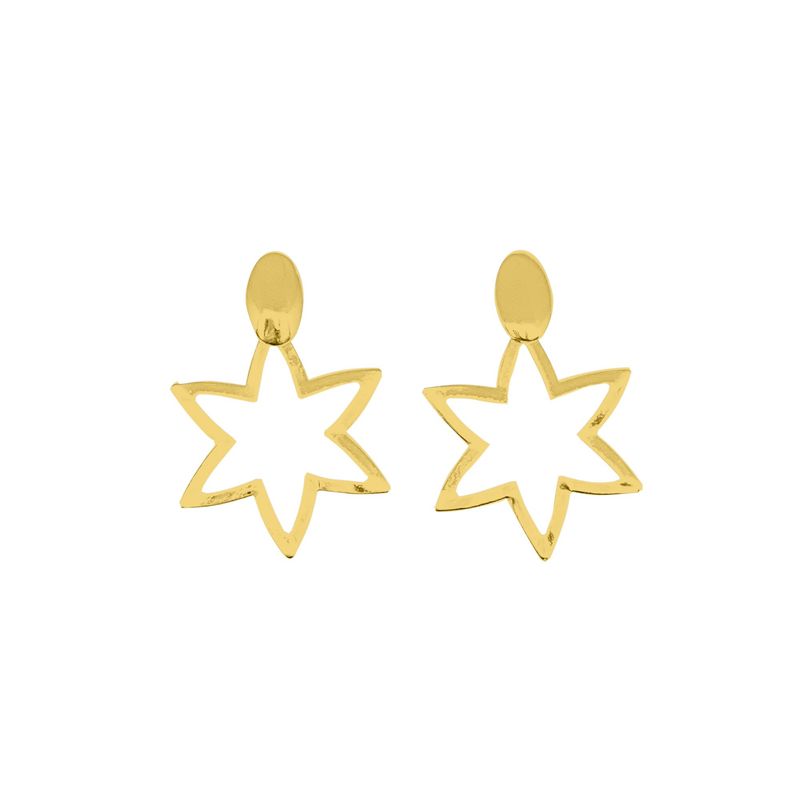 ANDREA COGGIOLA JOYAS - Aros Estrella Calada Colgante Enchapado Oro 18K