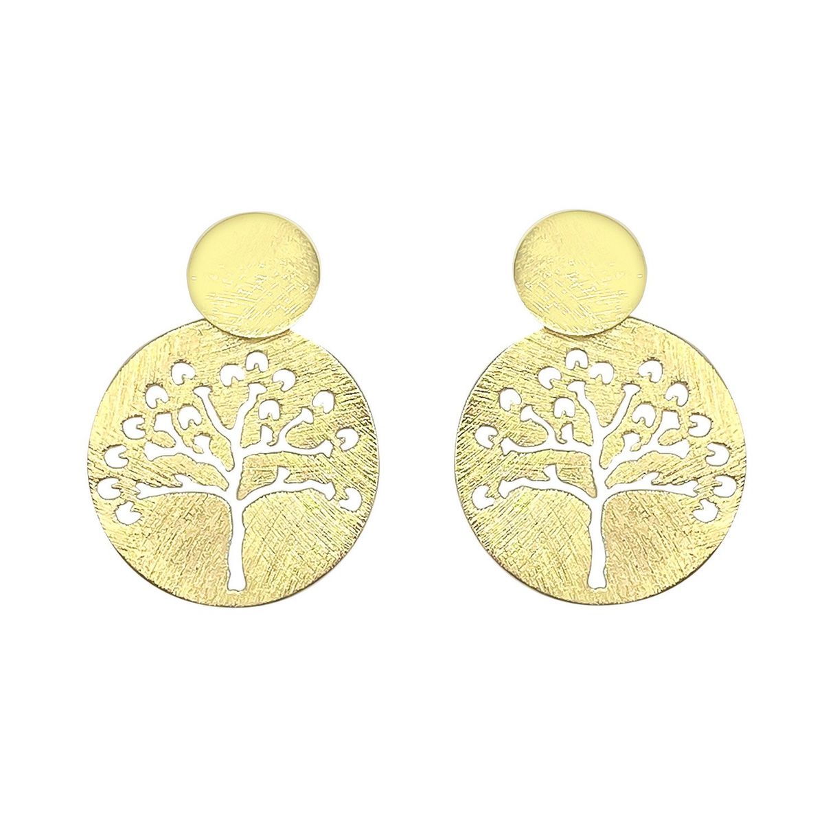 ANDREA COGGIOLA JOYAS - Aros Martina Árbol de la Vida Enchapado Oro 18K