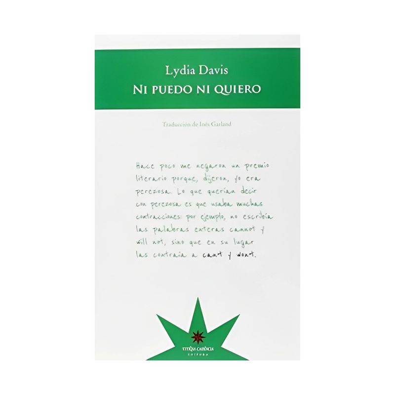 TOP10BOOKS - LIBRO NI PUEDO NI QUIERO / LYDIA DAVIS / ETERNA CADENCIA