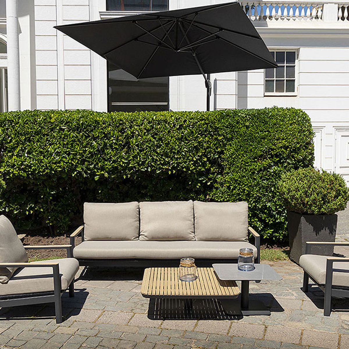 ROSEN - Living de Terraza Rosen Maldivas 5 Piezas Gris