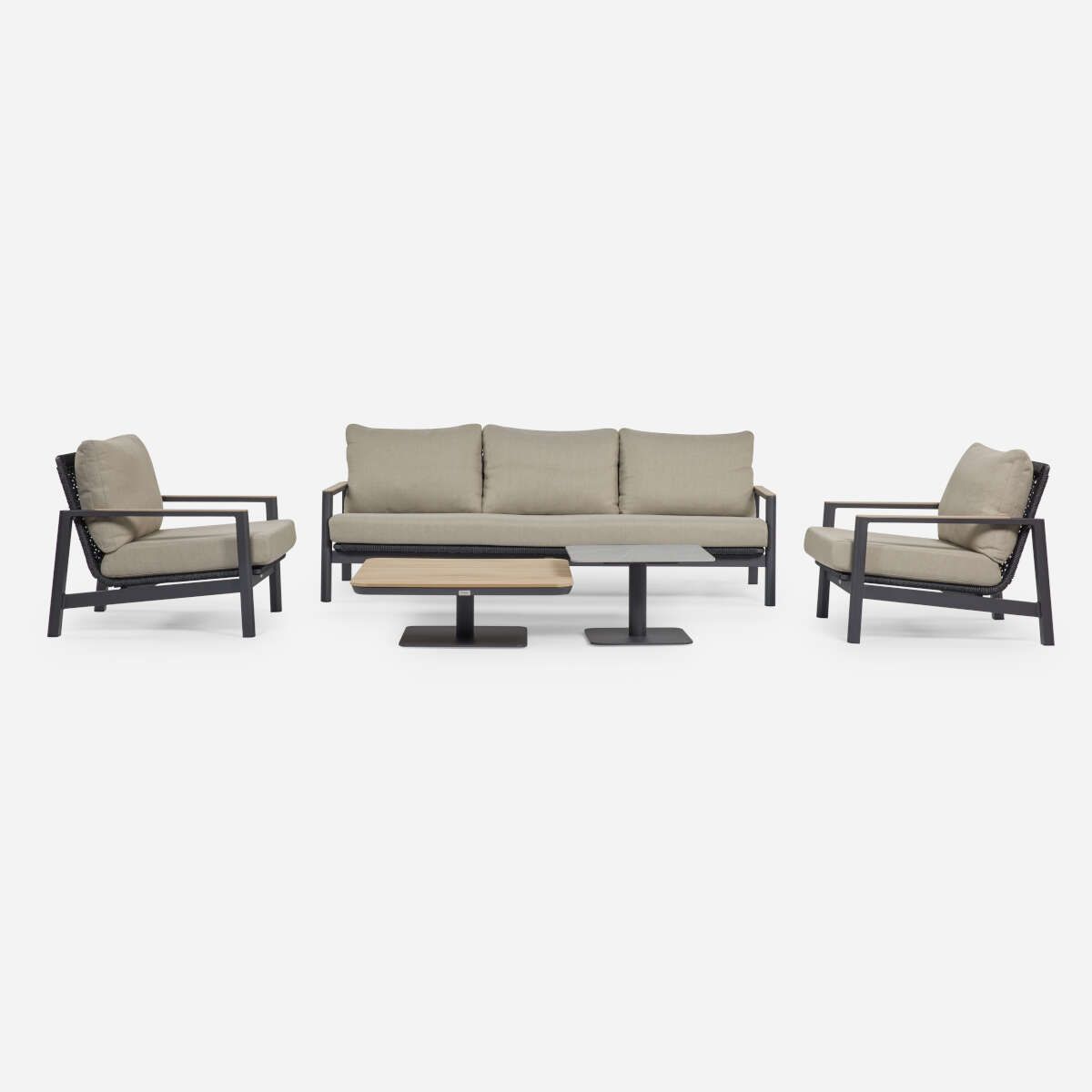 ROSEN - Living de Terraza Rosen Maldivas 5 Piezas Gris