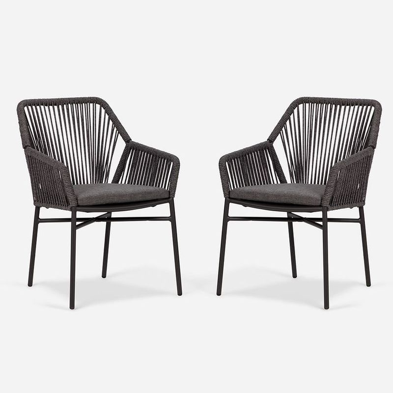 ROSEN - Set 2 Sillas de Terraza Rosen Matira Gris