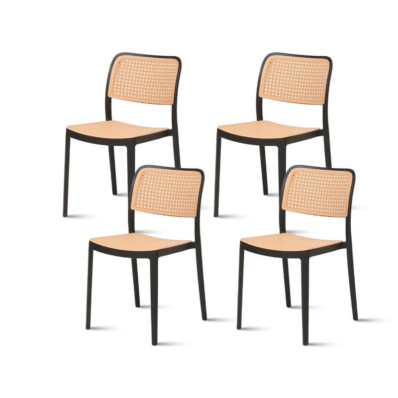 KLIK - Pack de 4 Sillas de Terraza Enrejadas - Negras KLIK