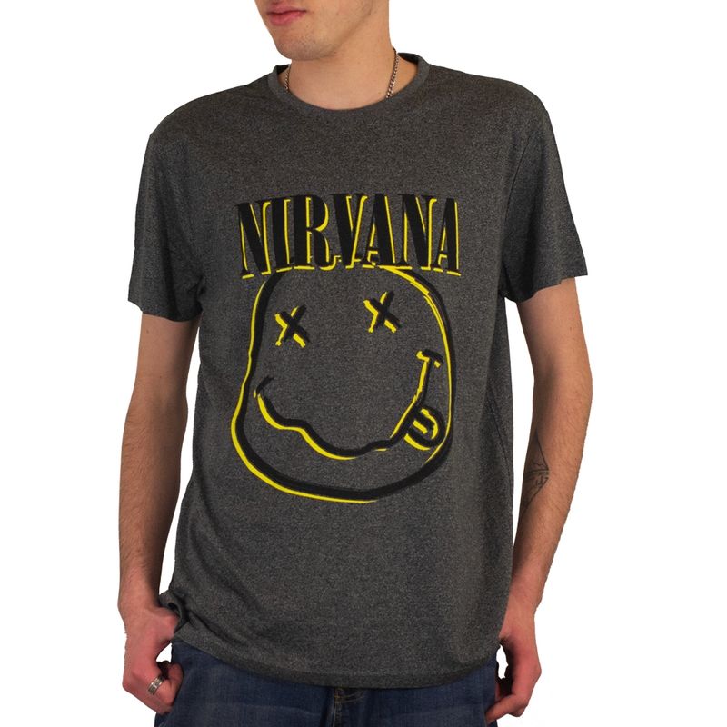 ROCK OFF OFFICIALLY LICENSED PRODUCTS - Polera de original de Nirvana con diseño de la icónica sonrisa