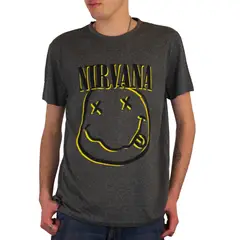 ROCK OFF OFFICIALLY LICENSED PRODUCTS - Polera de original de Nirvana con diseño de la icónica sonrisa