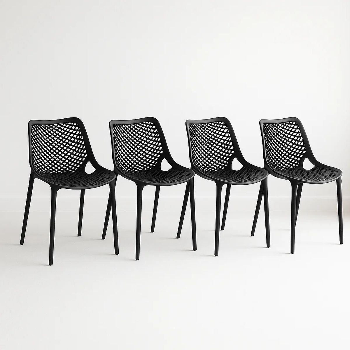 KLIK - Pack de 4 Sillas de Terraza Air Berlín - Negras KLIK