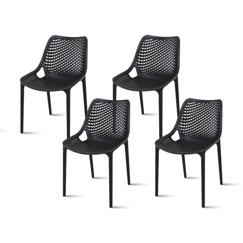 KLIK - Pack de 4 Sillas de Terraza Air Berlín - Negras KLIK