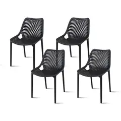 KLIK - Pack de 4 Sillas de Terraza Air Berlín - Negras