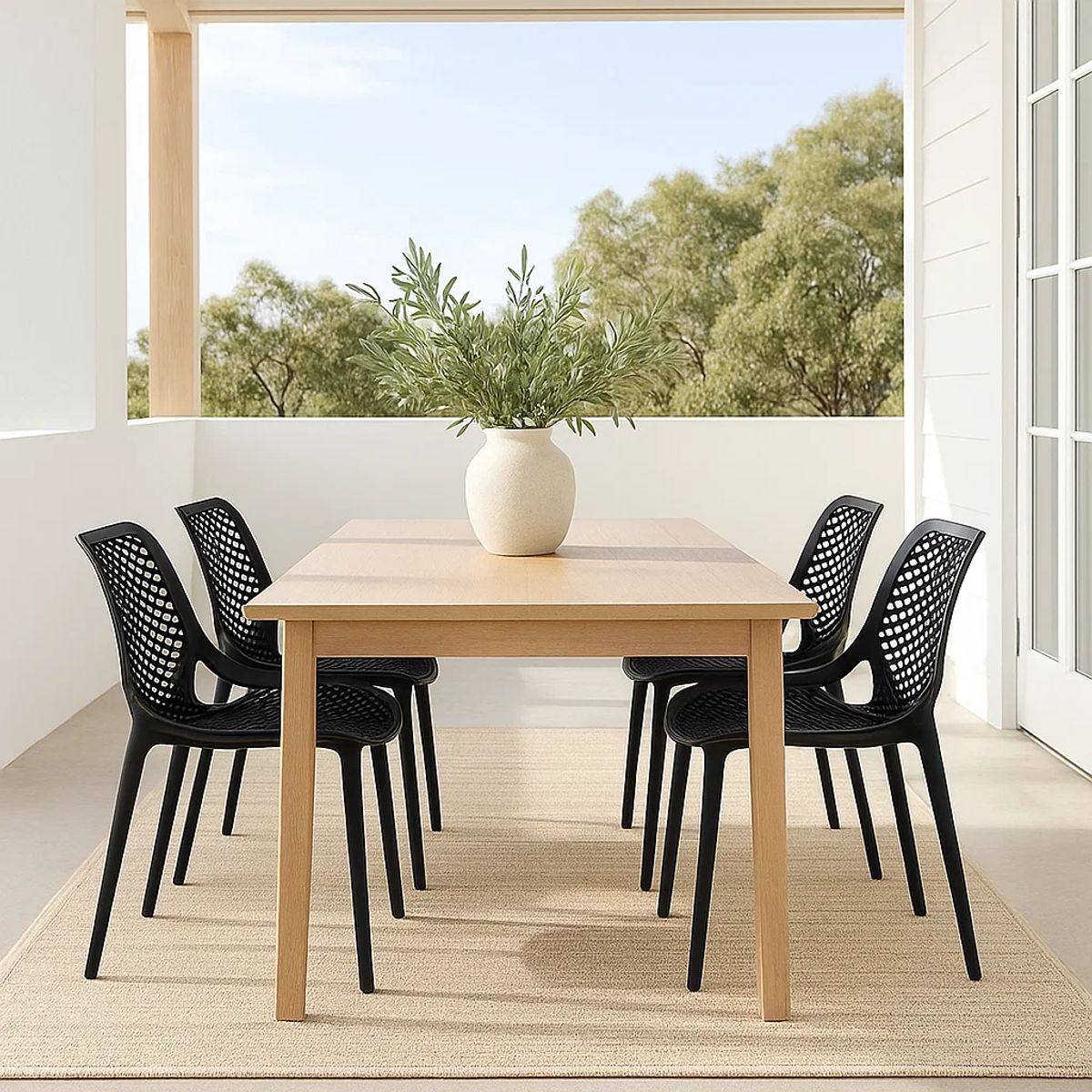 KLIK - Pack de 4 Sillas de Terraza Air Berlín - Negras KLIK