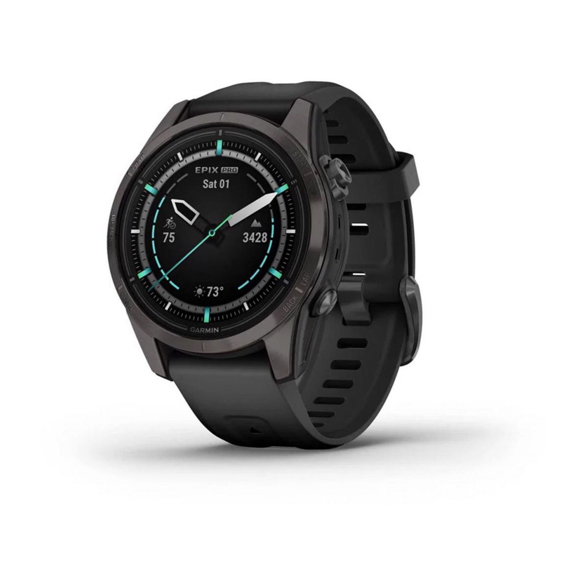 GARMIN - Smartwatch epix Pro (g2) Sapph 42mm CrbnGry Ti w/Blk/Slate GARMIN