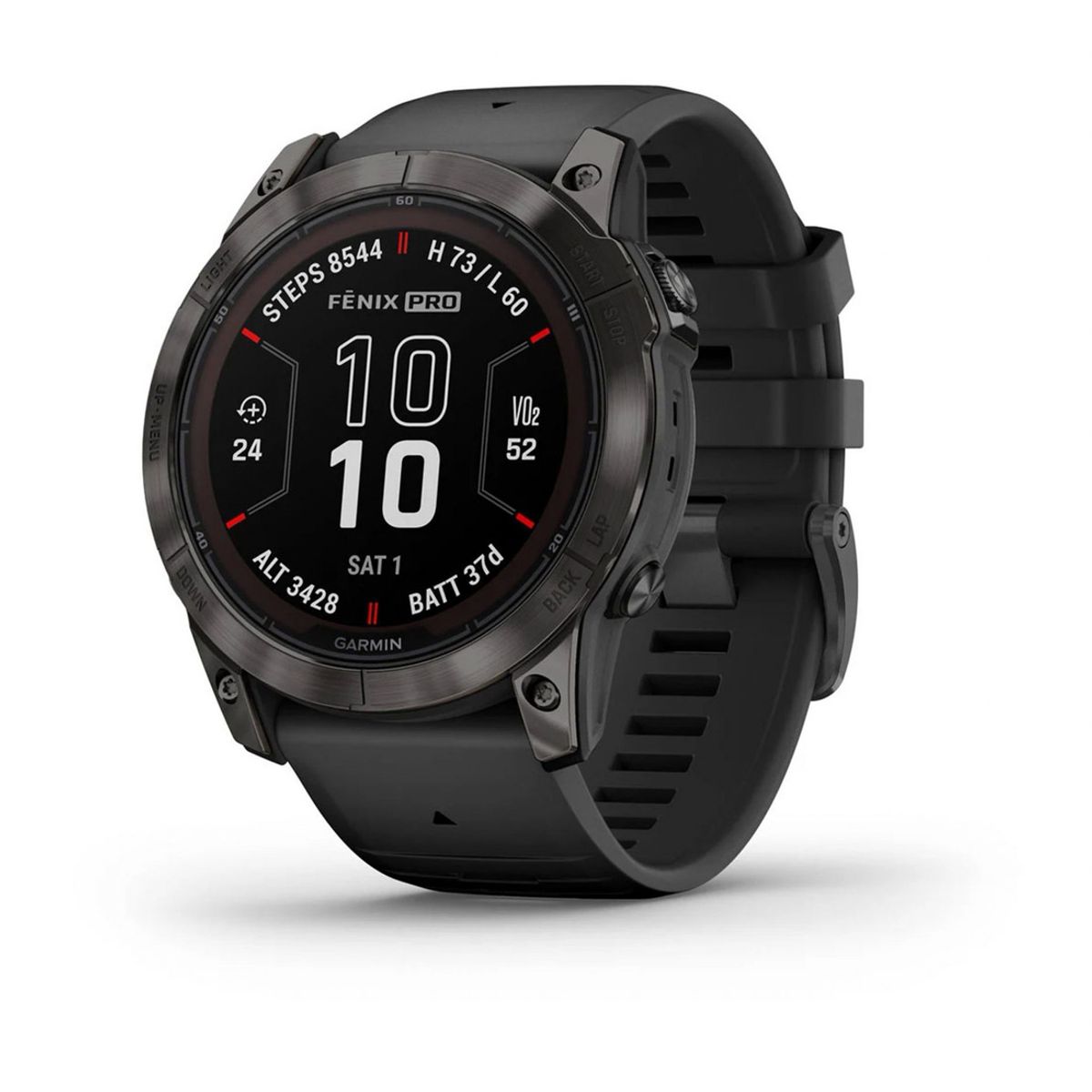 GARMIN - Smartwatch fenix 7X Pro Sapph Solar CrbnGry Ti w/Blk Band GARMIN