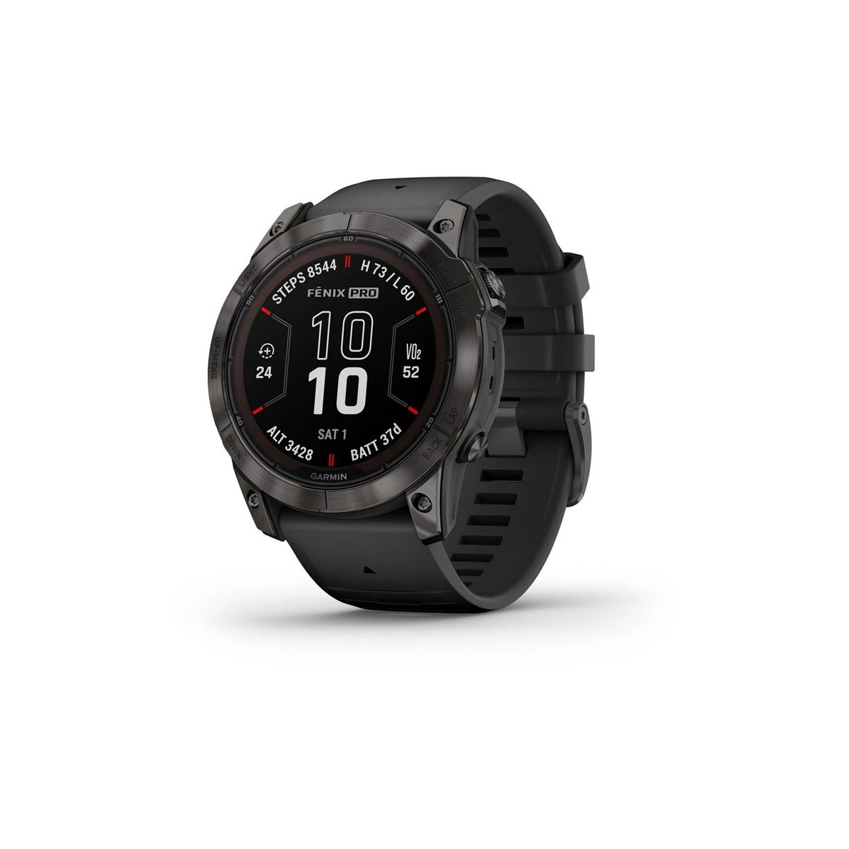 GARMIN - Smartwatch fenix 7X Pro Sapph Solar CrbnGry Ti w/Blk Band GARMIN