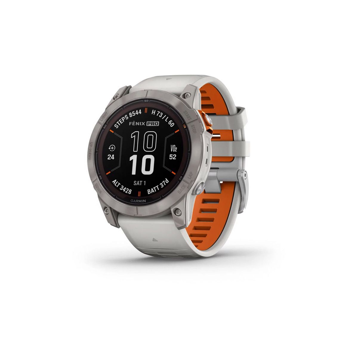 GARMIN - Smartwatch fenix 7X Pro Sapph Solar Ti w/Gray/Orange Band GARMIN