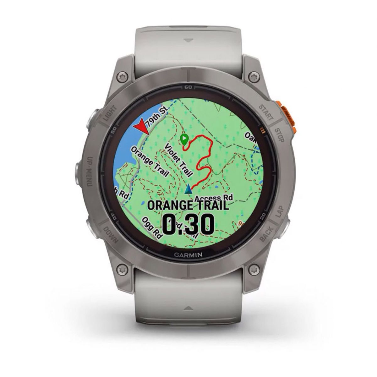 GARMIN - Smartwatch fenix 7X Pro Sapph Solar Ti w/Gray/Orange Band GARMIN